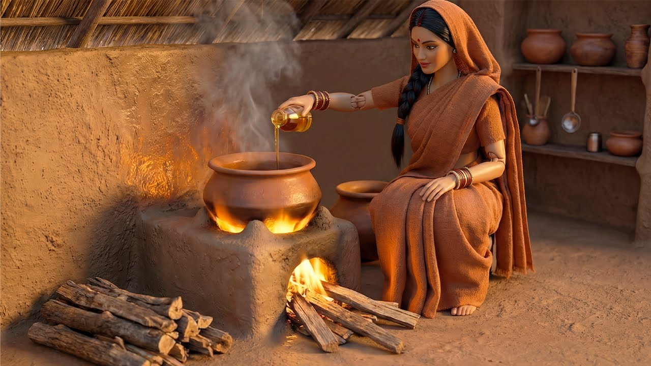 A Peaceful Yet Busy Afternoon of a Couple | Miniature Doll Cooking & Simple Village Life