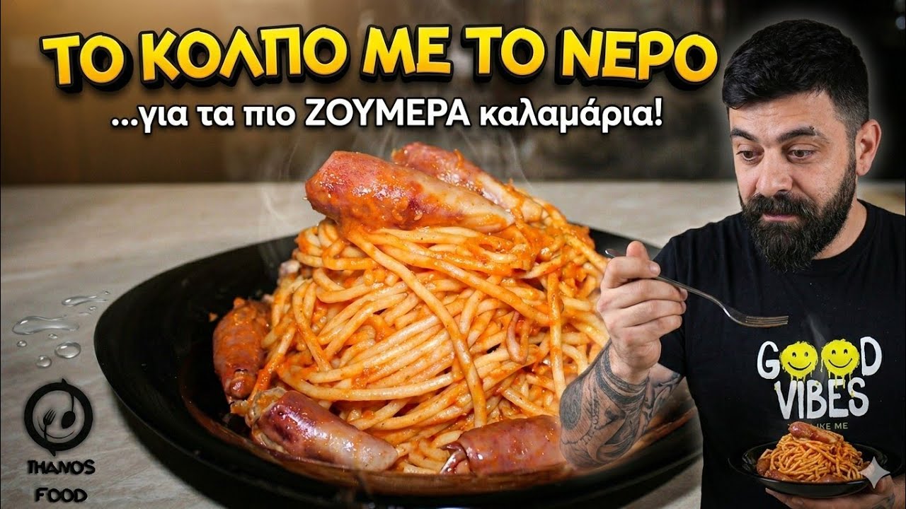 Καλαμαράκια με Μακαρόνια σε 1 Κατσαρόλα! Το μυστικό για τέλειο χύλωμα 🦑🍝