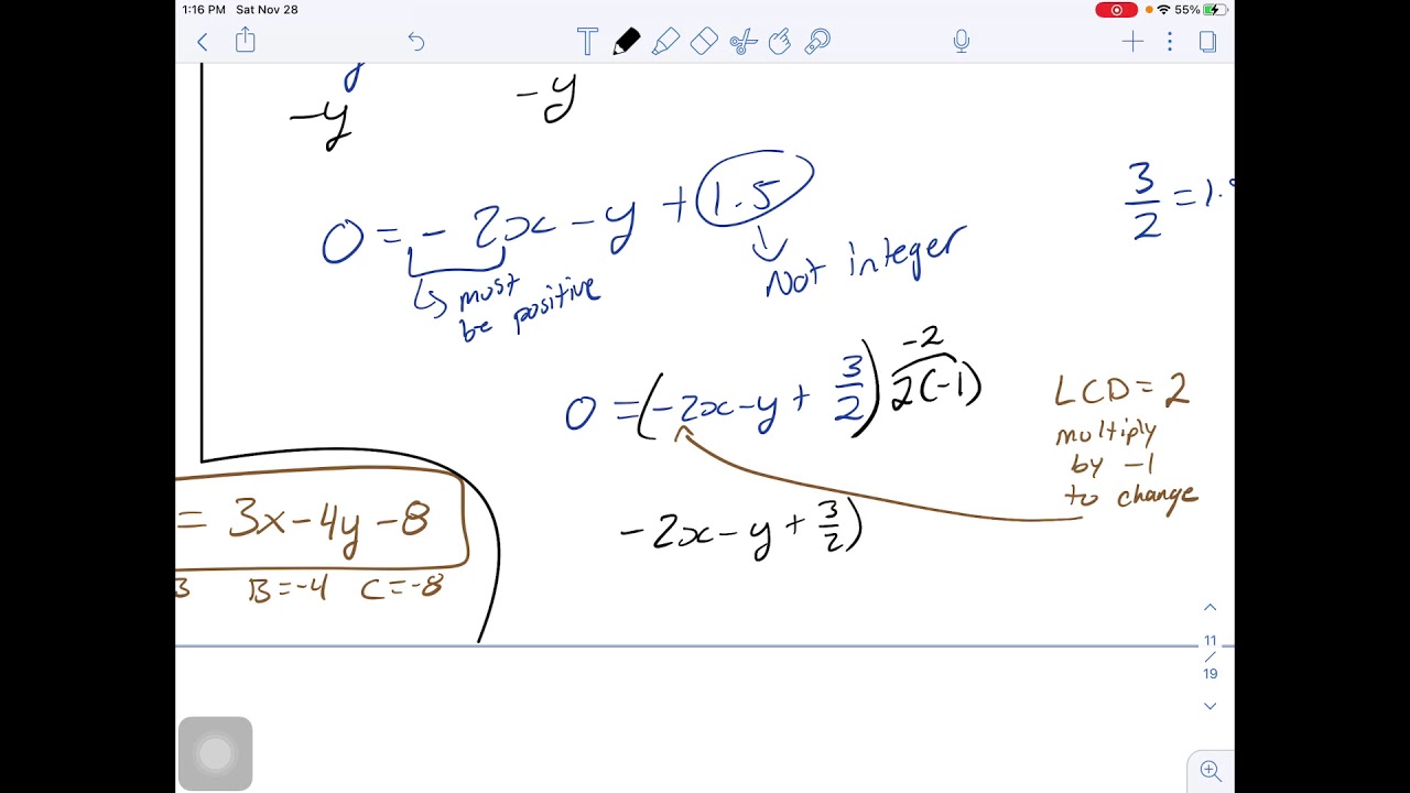 Math 10C Ch.6 [7] General form of a linear relation - YouTube