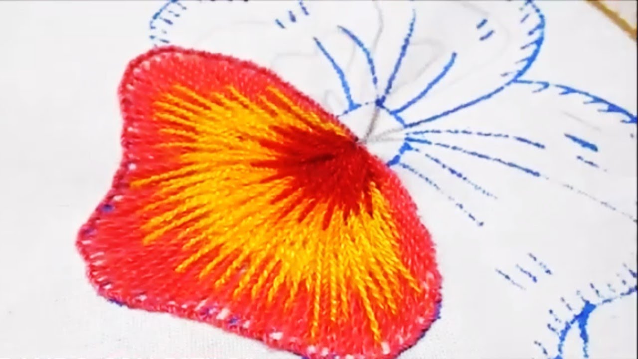 PUNTADA LARGA EN PENSAMIENTOS PASO A PASO  *BordandoConEstilo*