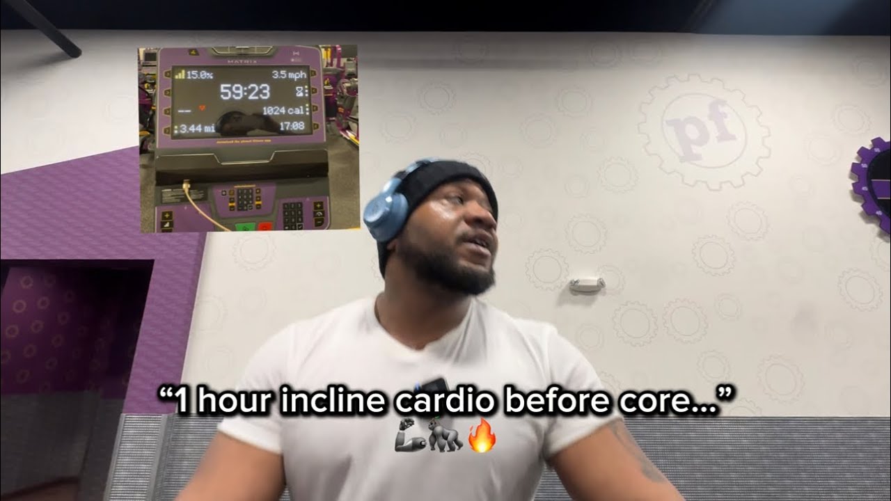 1 Hour Incline Cardio + Core Workout | 405 Bench Press Journey