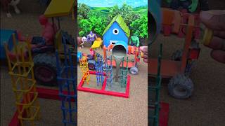 😱 Mini Tractor Making Cement Pillar | Amazing DIY Real Working Construction Machine 🚜 #shorts