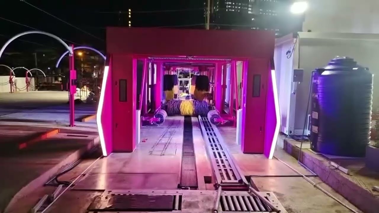 LED Lighting Effects for Thai Client's Custom Tunnel Car Wash Machine