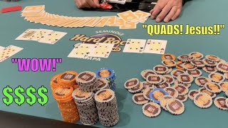 I Make QUADS Twice!! My BIGGEST SCORE Ever!! Must See! Poker Vlog Ep 226