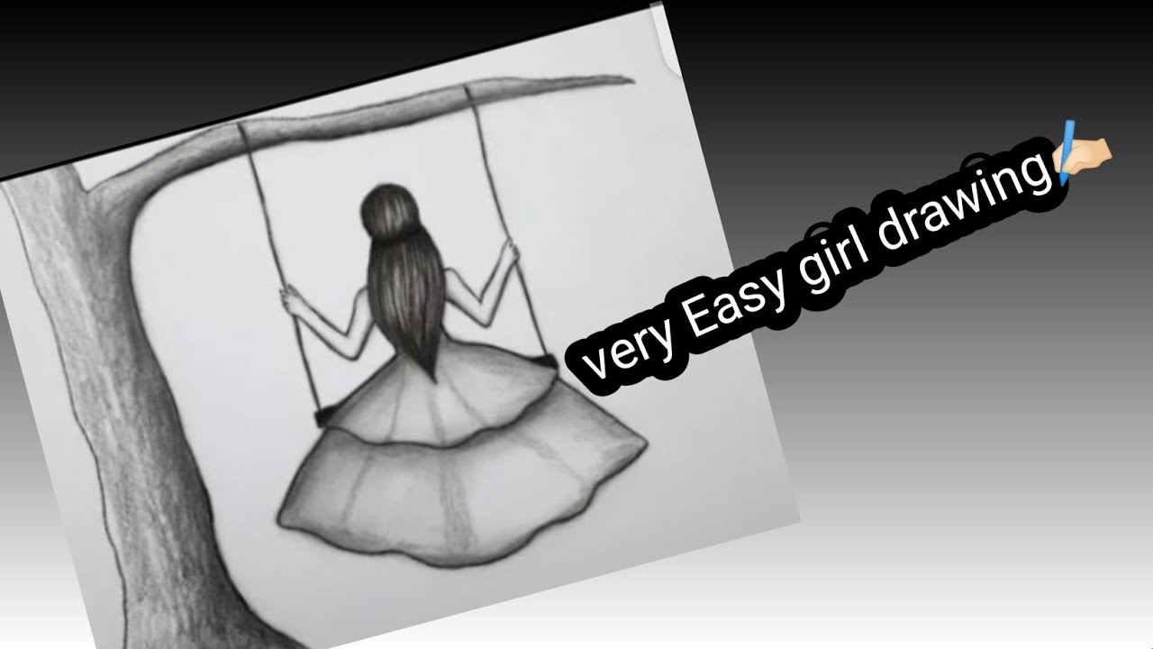 Easy Girl Drawing with umbrella very easy // easy girl drawing 💚art video  💚 Pencil sketch - YouTube