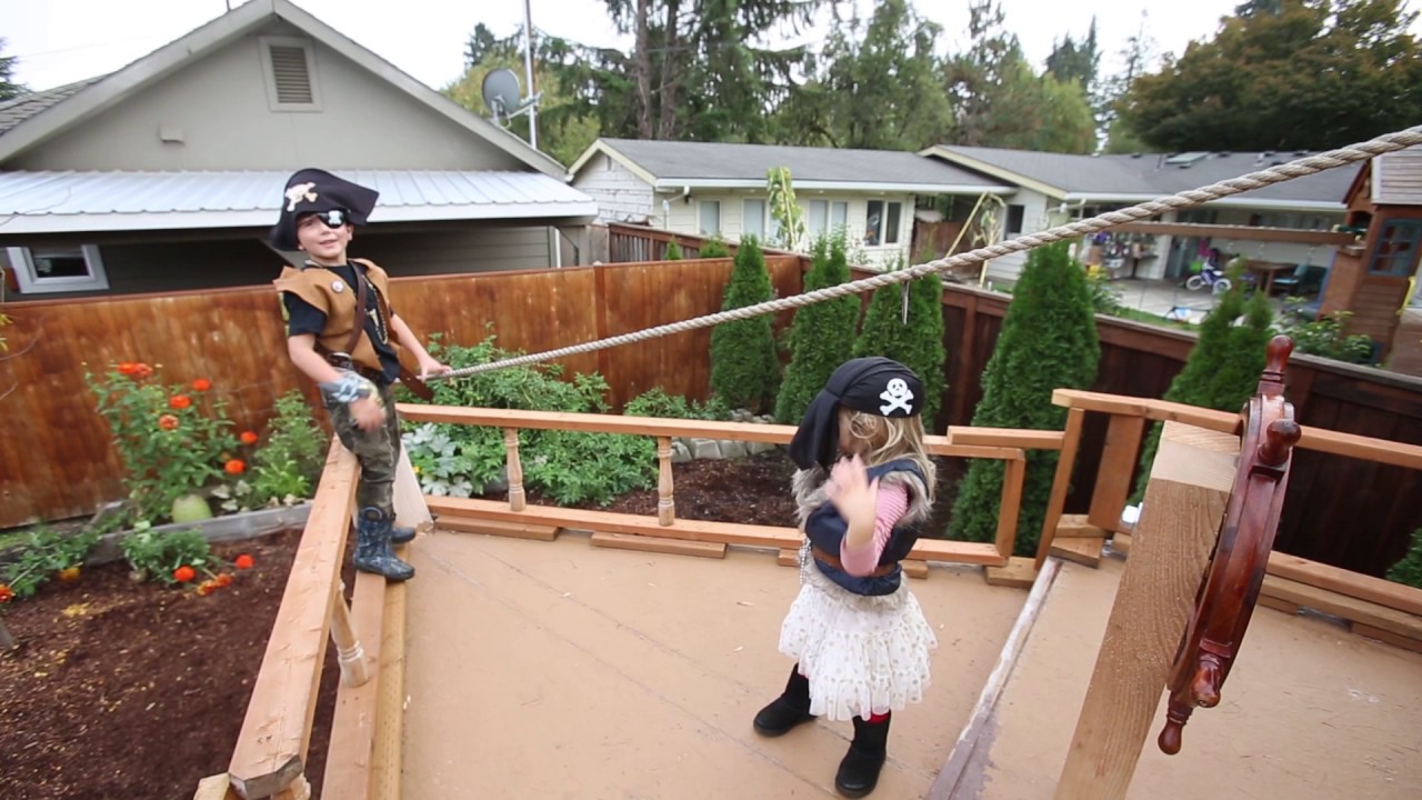 Backyard Pirate Ship Playhouse Youtube