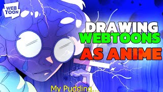 Drawing WEBTOONS as Fake ANIME Screenshots | Vampire Husband (WEBTOON Bookclub)
