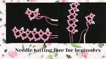 Needle tatting for beginners #How to add beads for tatting lace#In Tamil |Thread and Needle