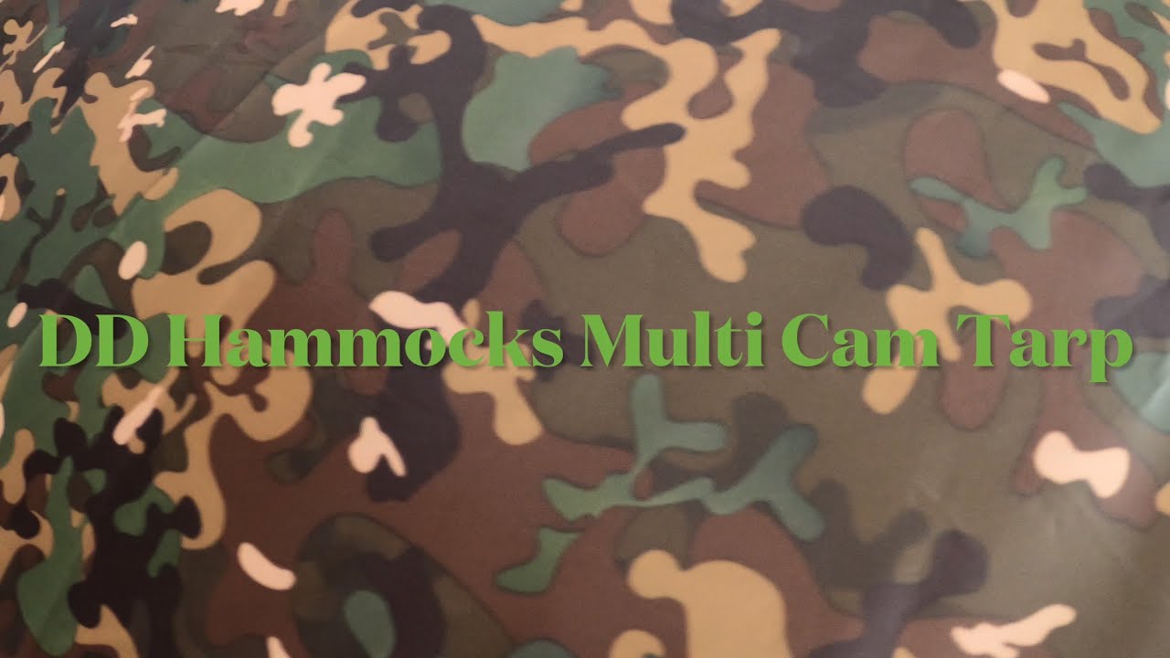 DD Hammocks 3x3 Multicam Tarp Campfire Setup Shelter!