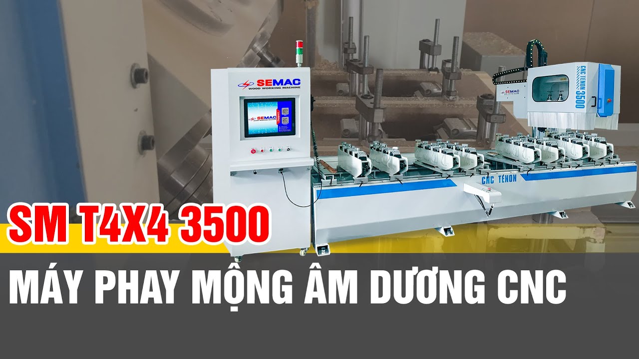 Máy làm mộng âm dương 4 trục 16 dao SM T4X4 3500 | Máy chế biến gỗ Semac