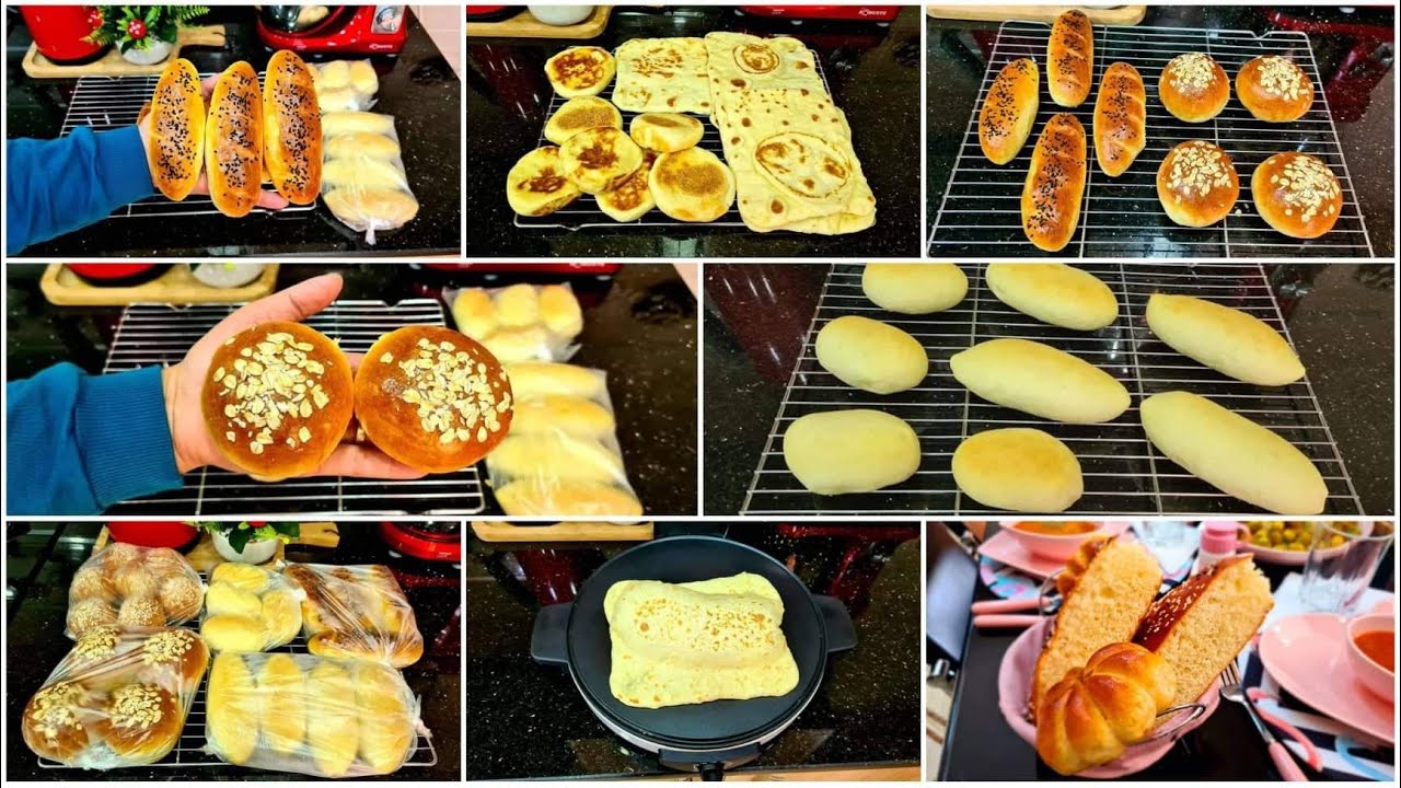 عجينة واحدة درت منها خبز البرغر/الشوارما/ميني پانيني/خبيزات/والبتزا راح تنساي كامل العجينات ألي عندك