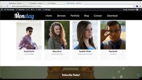 Free Business Theme Monday - How to Configure Team and Subscribe Section | WordPress Tutorial