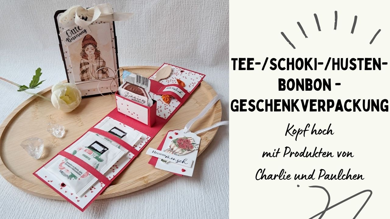 Kopf hoch Kleine Tee-/Schoki-/ Hustenbonbon Verpackung für Genesungswünsche
