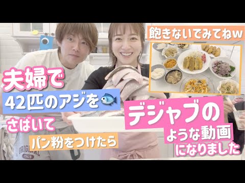 【アジ尽くし】さばいてパン粉つけて、、、デジャヴのような動画ですが、よかったら見てください！！！【アジ三昧、南蛮漬け、春雨サラダ、鶏汁】