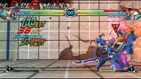 TvC: UAS Chun-Li Lightning Legs Super into Corner Air Combo Loop