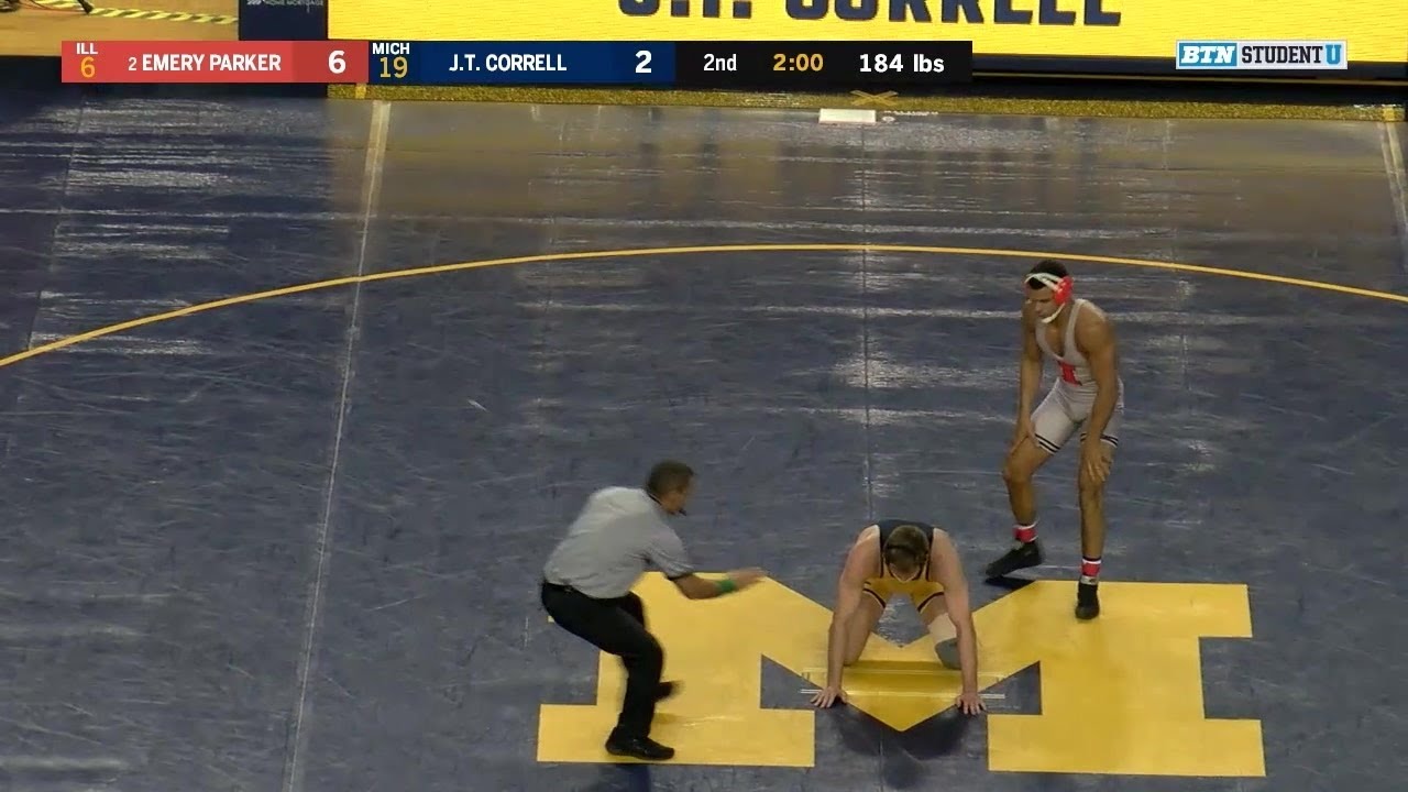 184 LBS: Emery Parker (Illinois) vs. JT Correll (Michigan) | Big Ten Wrestling