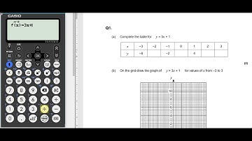 Casio fx-83GT CW Calculator - completing a table of data for a linear graph