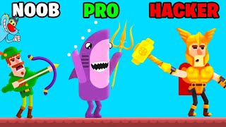 NOOB vs PRO vs HACKER | In Bowmaster | With Oggy And Jack | Rock Indian Gamer |