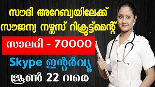 Free Recruitment of Nurses to Saudi Arabia by Norka Roots 2020