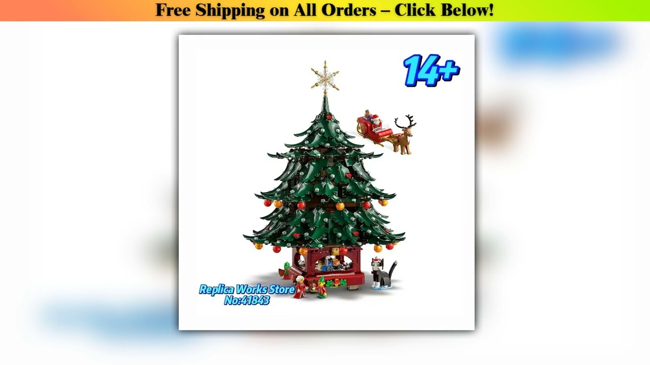 41843 MOC Christmas Tree, Reindeer, Santa Claus Set, Christmas Gift, Birthday Gift Wholesale Best