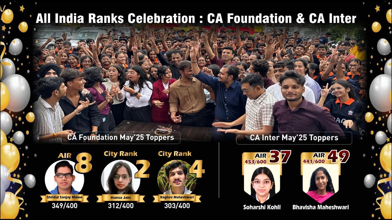 🥳 All India Ranks Celebration of CA Foundation & CA Inter at PACE - YouTube