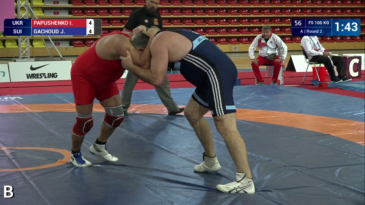 Round 2 FS - 100 kg: I. PAPUSHENKO (UKR) v. J. GACHOUD (SUI)