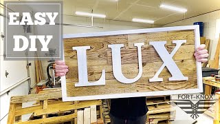 DIY Nursery Wood Kids Room Name Sign | Easy Reclaimed Name Plaque | How To Make Hanging Wall Sign