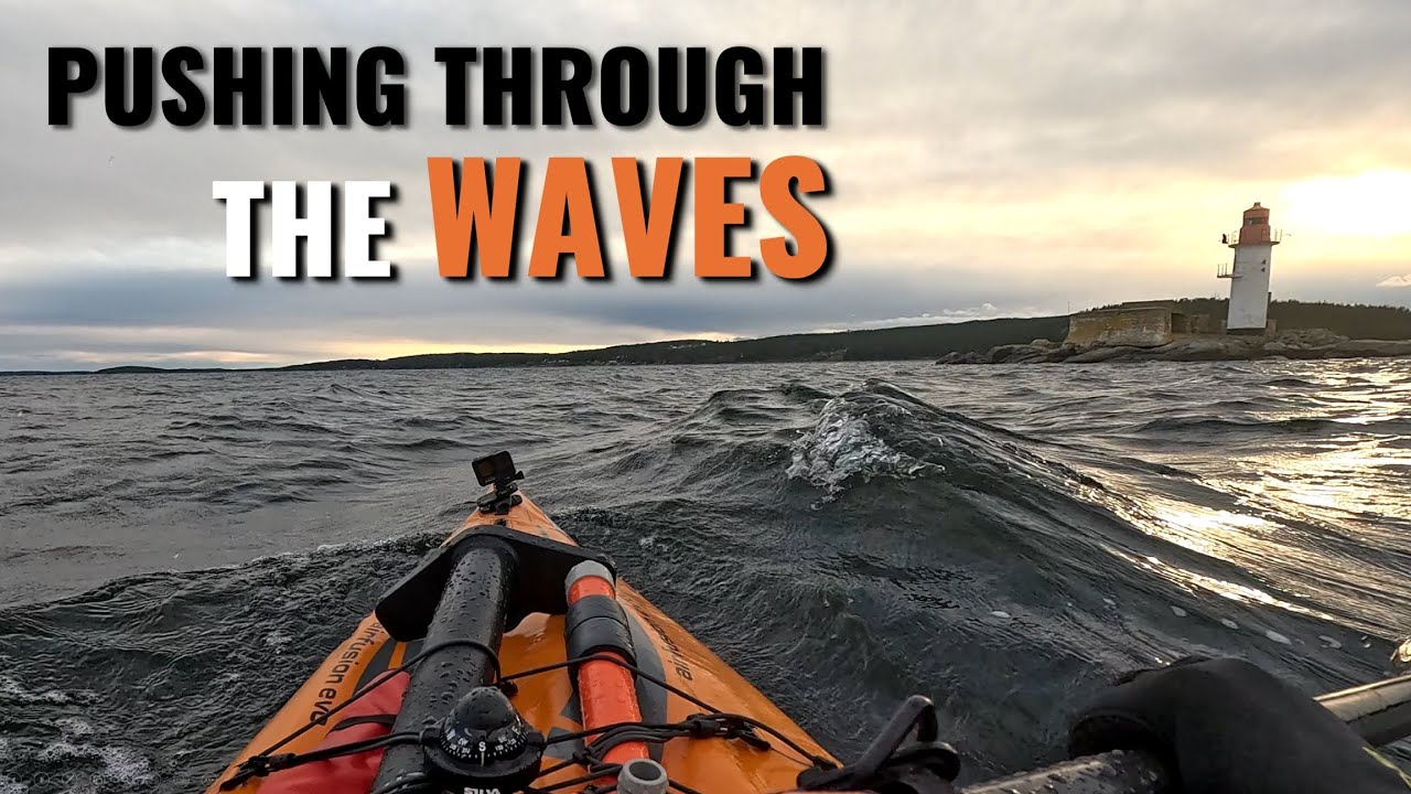 Challenging sea kayaking in strong wind and waves! Advanced Elements Airfusion EVO kayak, Sundsvall