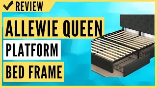 Allewie Queen Platform Bed Frame with 4 Storage Drawers