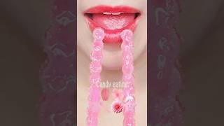 ASMR PINK EMOJI FOOD kohakuto mukbang eating sounds