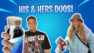 BOYFRIEND + GIRLFRIEND Fortnite Duos -  SPLITSCREEN Trickshot Victory Royale (LIVE)