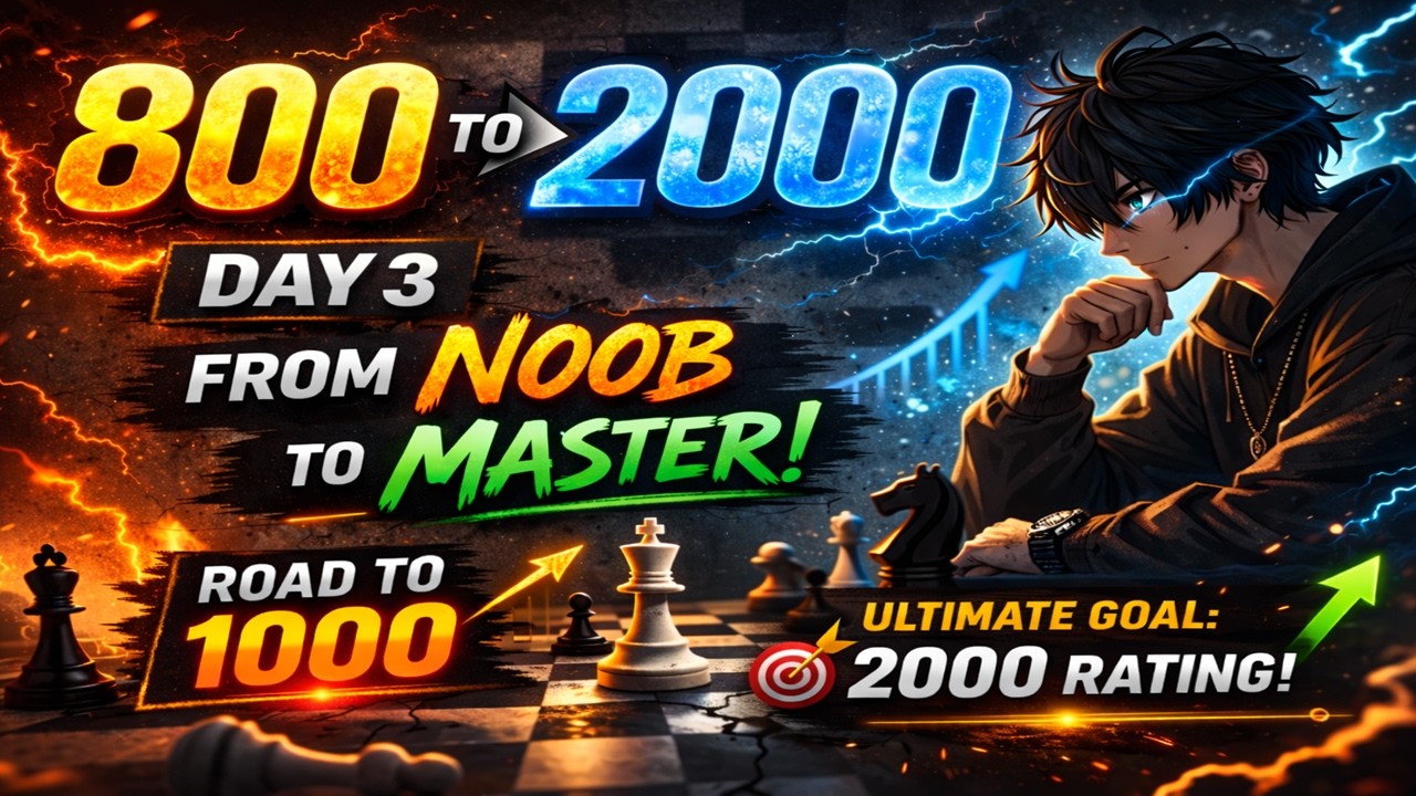 Road to 1000 → 2000 Rating! 🔥 Fresh 800 Start | Chess.com Climb Begins ♟️| Day 3
