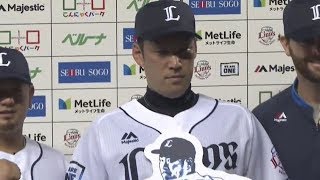 2019年9月11日 埼玉西武・森友哉選手・ニール投手・増田達至投手ヒーローインタビュー