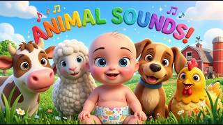 animal sounds song baby says moo moo baa baa learn animal