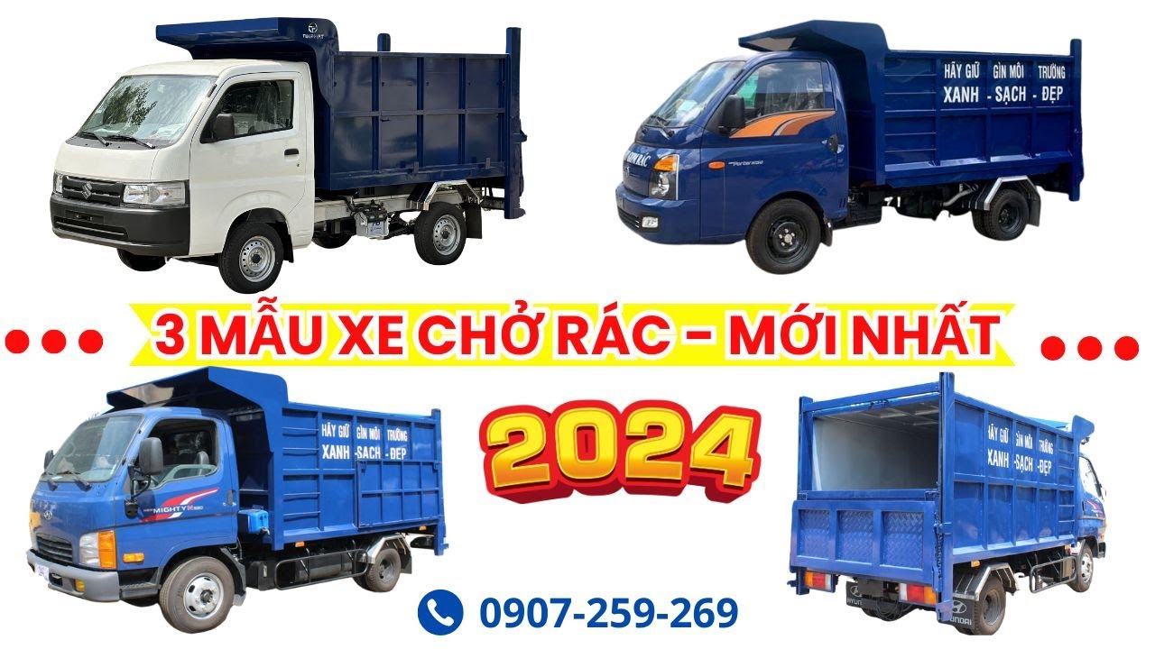 3 Mẫu XE CHỞ RÁC - Bửng Nâng mới nhất 2024 ( sẵn giao ngay) #tinphat # ...