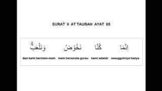 009 SURAT AT TAUBAH AYAT 65 DAN TERJEMAHAN PER KATA