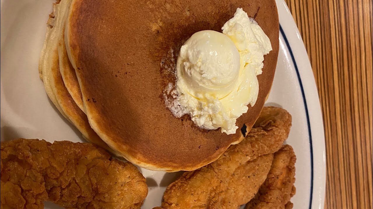 Ihop chicken and pancakes food review YouTube