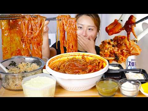 MUKBANG) 엽떡 무뼈국물닭발 당면 와장창🔥 엽기 닭발 먹방 Spicy chicken feet stew asmr eating