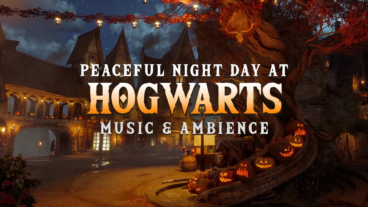 Peaceful Night Day At Hogwarts Halloween 🎃 Harry Potter Music & Cozy Hogwarts Legacy Ambience