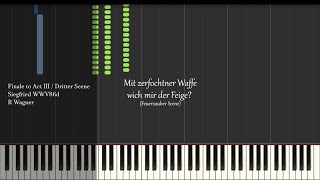 Finale to Act III, Siegfried WWV86c - R Wagner - Synthesia Piano Tutorial