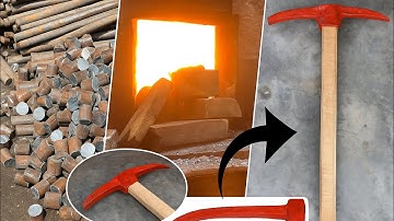 Amazing process of converting iron  into pickaxe/mass production of pick axe