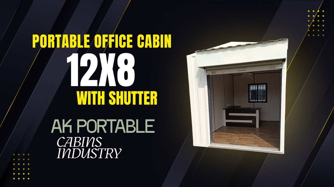 12X8 PORTABLE OFFICE CABIN  WITH SHUTTER 