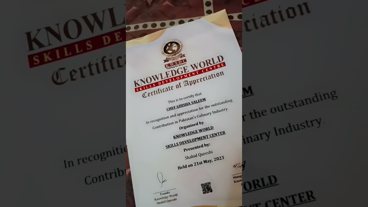 Thank you Mr Shahid Qureshi for this appreciation certificate 