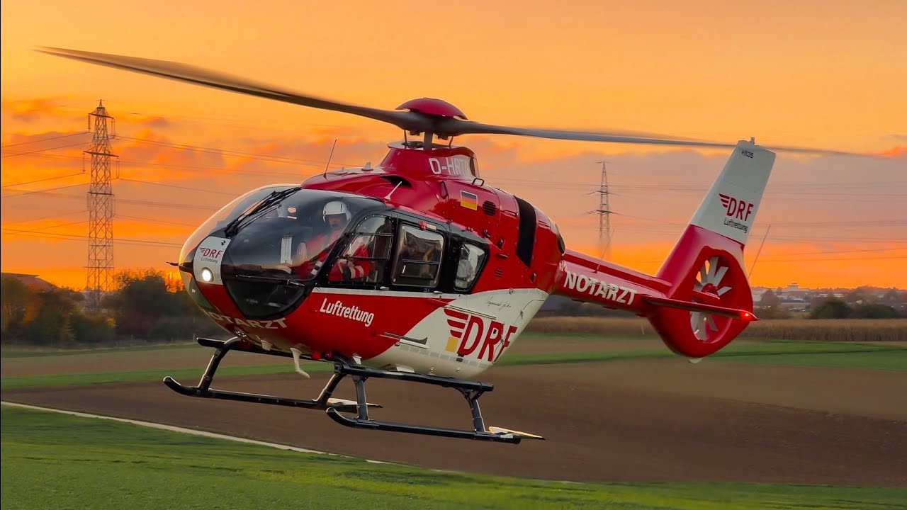 DRF Luftrettung | Start + Landung Christoph 41 | Airbus H135 | D-HRTG | Krankenhaus Leonberg