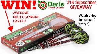 31K Subscriber Giveaway WIN SHOT CELT CLAYMORE Darts