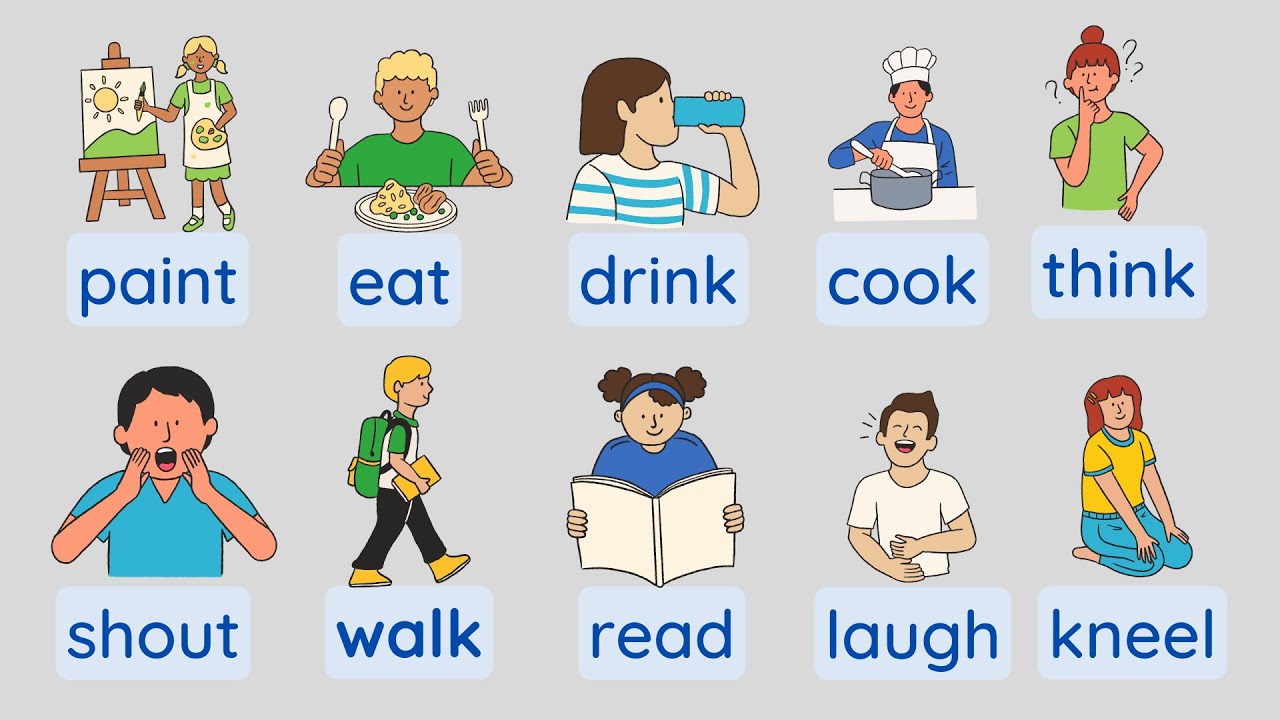 Action Verbs for Kids | Action Words | Learn English for Kids | Động từ ...