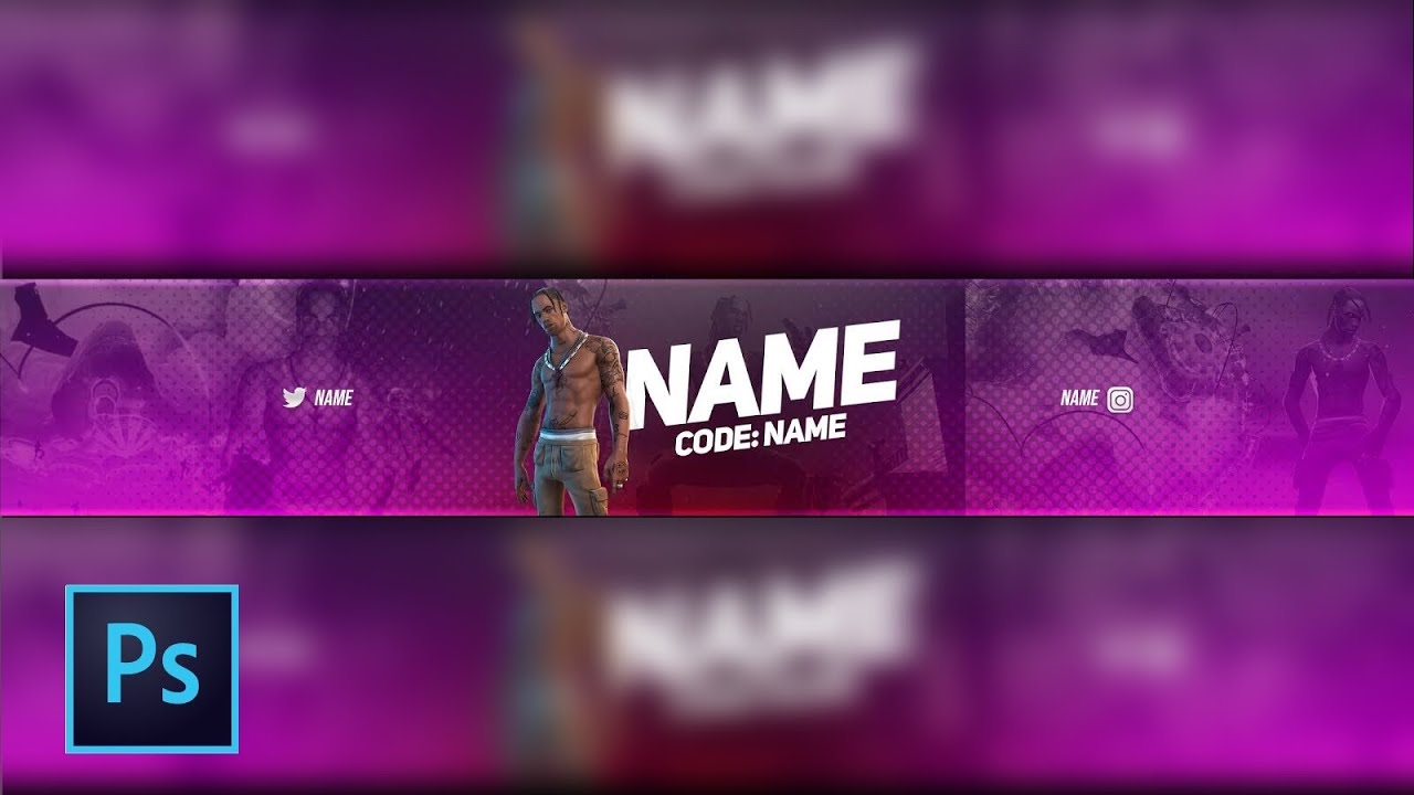 Free Fortnite Travis Scott Youtube Banner Template Psd Download Youtube