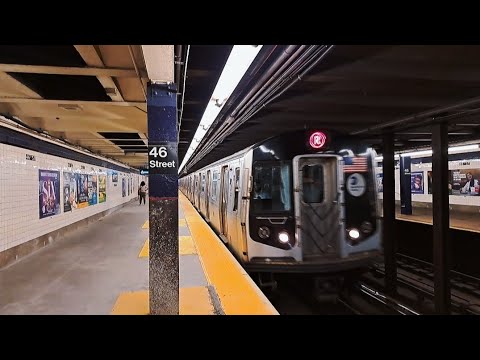 NYC Subway: Local R160A & R160B Ⓜ & Ⓡ train action @ 46 Street - YouTube
