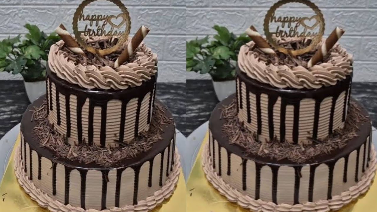 Two Tier Chocolate Cake Recipe | Eggless & Without Oven Cake |  Tasty Cooking With Shazia