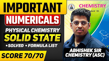 Chemistry IMP  Numerical Series | Solid State | HSC Board Exam 2024 | By Abhishek Sir Chemistry